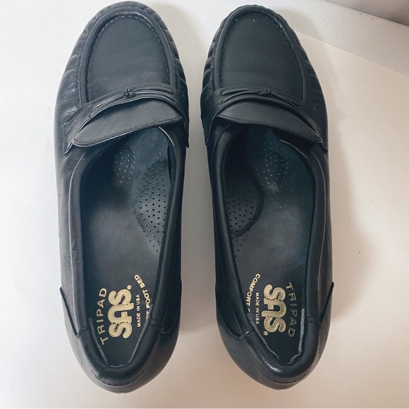 SAS tripad comfort shoes Loafers Women Size 7.5M Black Leather Made In USA - Picture 4 of 6